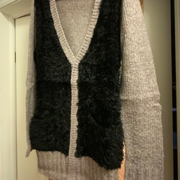 Mohair Blend Zippered Cardigan Sweater (S/M) - Picture 2 of 11